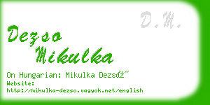 dezso mikulka business card